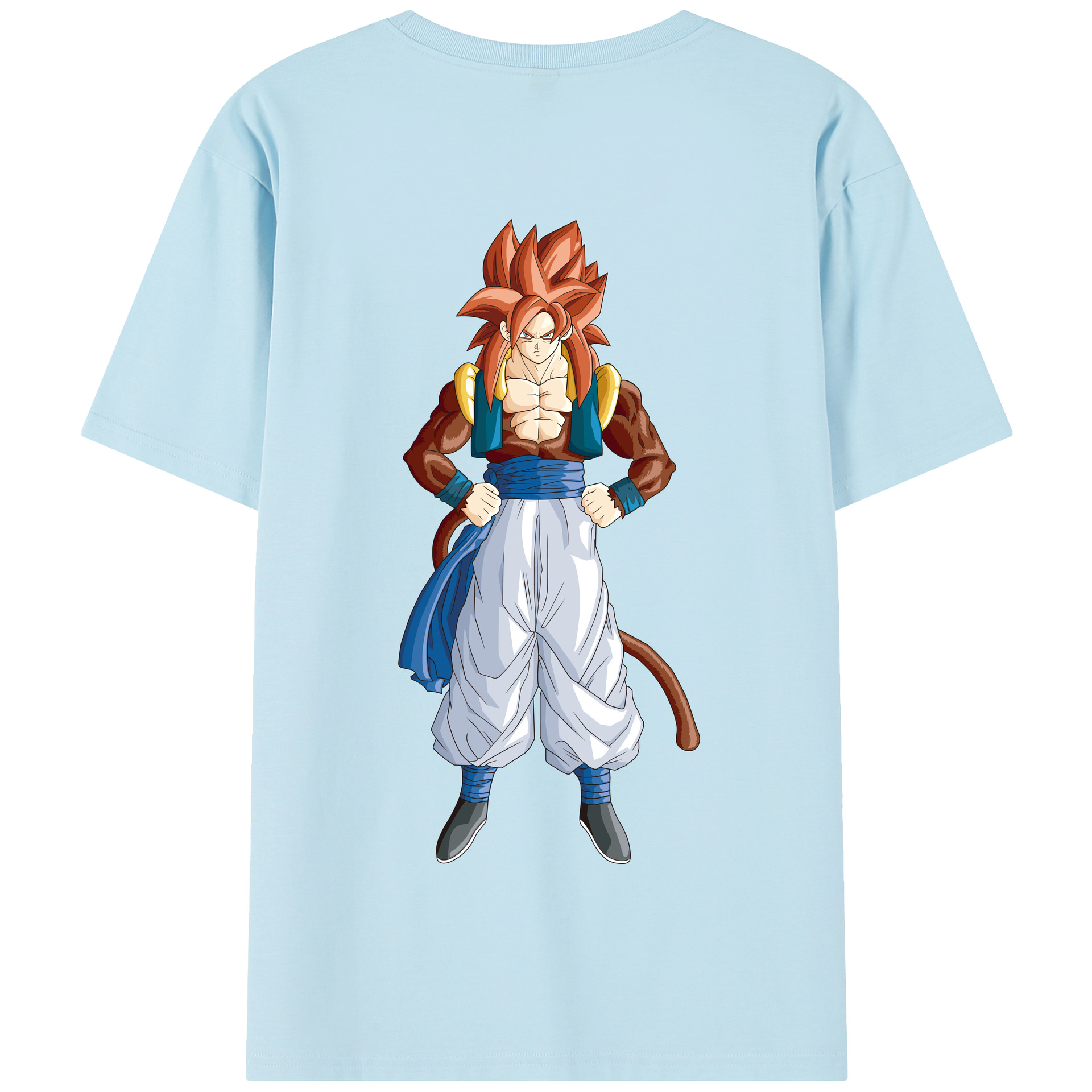 （画像用） ドラゴンボール 孫悟空（そん ごくう）Son Goku カカロット DRAGON BALL Kakarotto 綿100％半袖Tシャツ（背面プリント）
